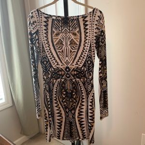 Long sleeve print dress